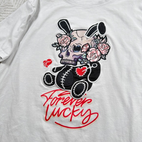 Lucky Charm Other - Lucky Charm T Shirt Men L White Skull Bunny Punk Goth Edgy Emo Street BKYS Y2K